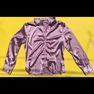 Periwinkle silk blouse